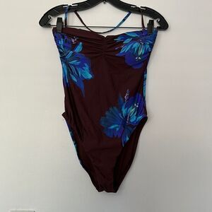 🚨Bcbgmaxazria brown and blue tropical one piece